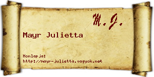Mayr Julietta névjegykártya